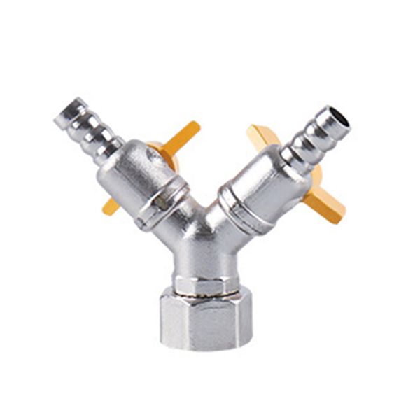 

hose barb brass y shaped automotive fuel gas 3 way pipe large flow ball