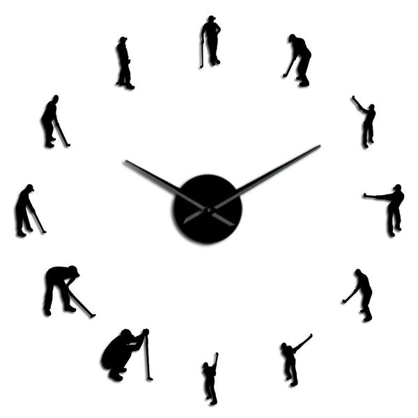 

club mirror wall large wall stickers diy watch giant sports art golf golf wall hanging decor clock golfers clock golfing player qmavl