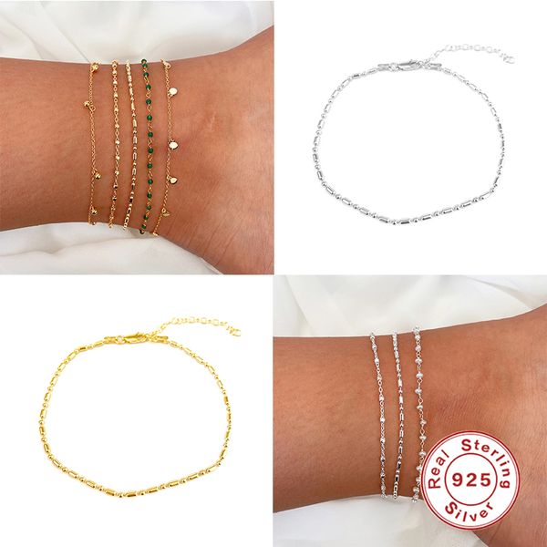 

genuine 925 sterling silver pulseras foot anklets for women lovers' valentine's day minimalist ankle chain bracelets gifts, Red;blue