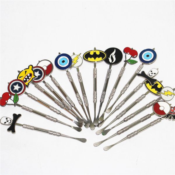 

dabber tools atomizer 120mm silver metal dab tool smoking tool earpick for wax or dry herb vaporizer pen titanium nail cartoon badges