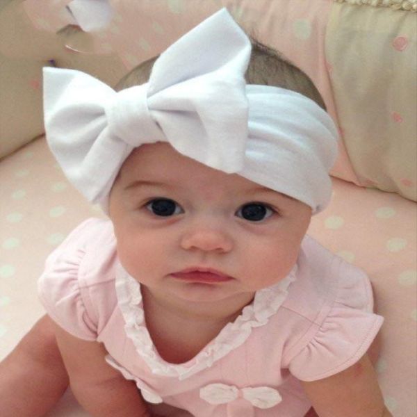 

cotton baby headwraps accessories boutique toddler fashion hair stretch cute headband solid bow handmade new with whole2019 mkccc, Silver