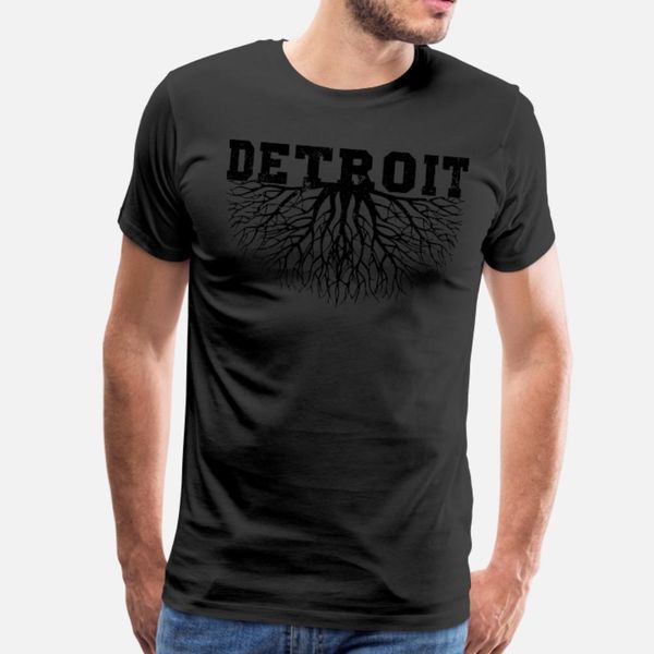 

detroit roots t shirt men design 100% cotton o-neck letter interesting funny summer style vintage shirt