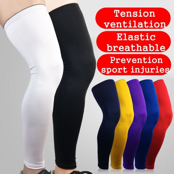 

fitness running cycling knee support braces elastic nylon sport compression legwarmers sleeve for basketball volleyball football, Black;gray