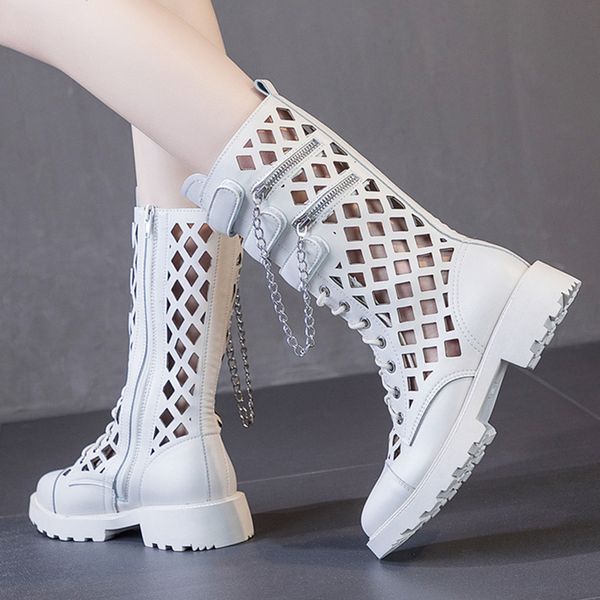 

women lady hollow hole shoes boots breathable anti-slip for summer outdoor d88, Black