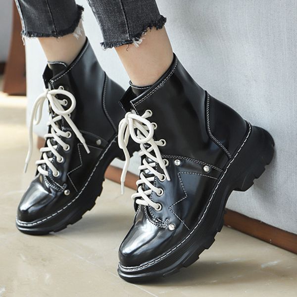 

boots women british style short boots new wild fleece thick bottom white black