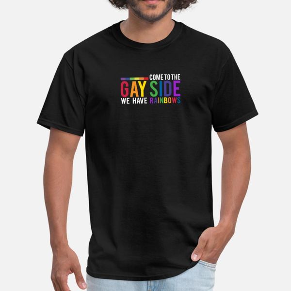 

смешные прохладный lgbt come to the gay side радуга pride тенниска мужчин настройка с коротким рукавом круглый воротник семьи сыпучие всколь