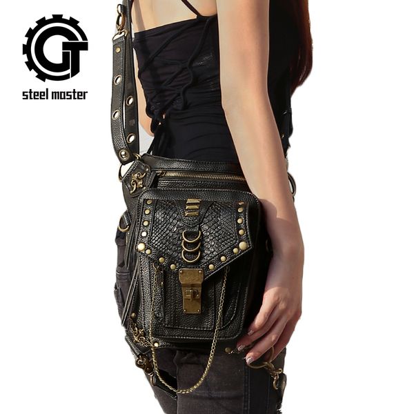 

waist bags 2021 women/men vintage retro rock leather messenger bag steampunk motorcycle leg holster fashion women