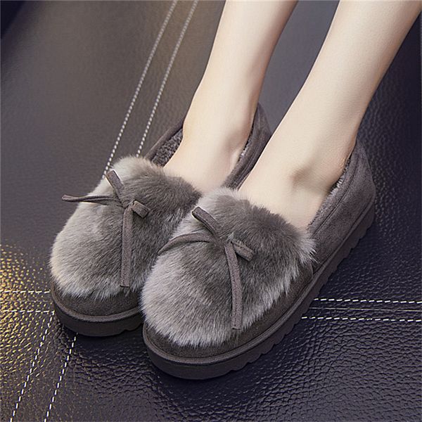 

winter platform shoes women outdoor home slippers female winter fur slides house sandals fuzzy slippers ladies cute loafers bow, Black