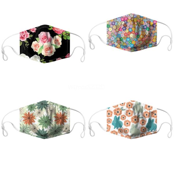 

realboyscartoon mouth mask anti pollution girls print face masks#480, Black