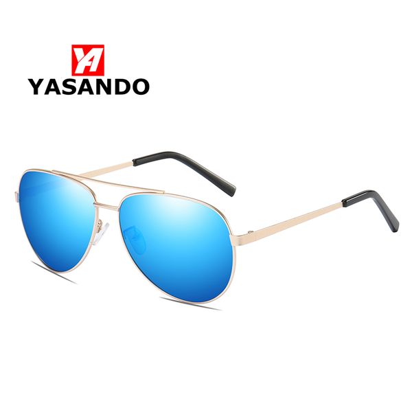 

sunglasses yasando design polarized for men 2021 mirror metal frame male outdosun glasses eyewear gafas de sol gs6064, White;black