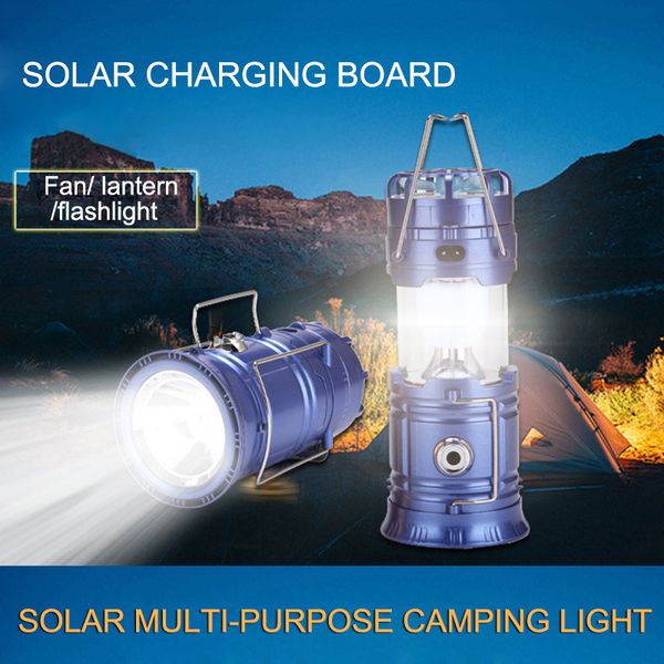 

multi-function solar with mini fan rechargeable led camping light table lamp ghs99