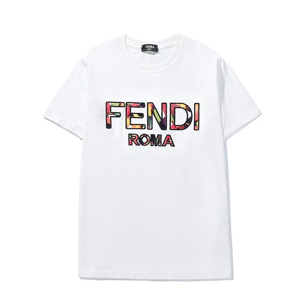 

mens designer t shirt ff men women couples casual short sleeve mens round neck tees, White;black