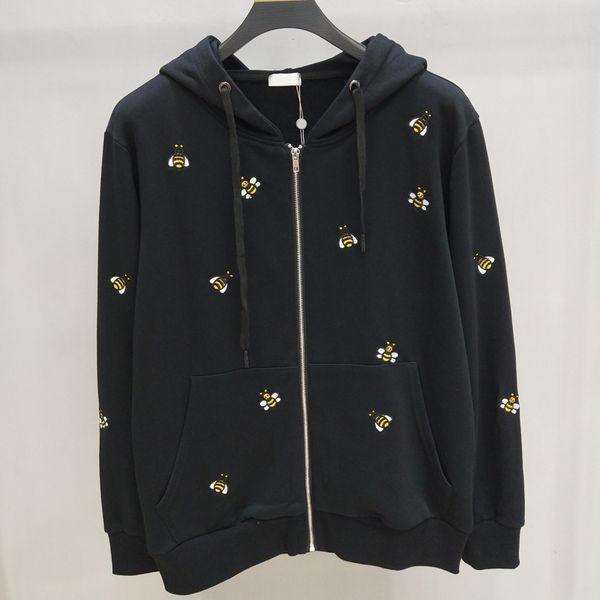 

19SS Bee Embroidery Jacket Hooded Sweat Zipper Jacket Men Women Casual Street Skateboard Outdoor Jacket HFHLJK008