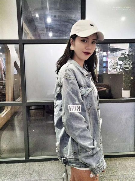 

sleeved single breasted jacket mens autumn jean jackets fashion print designer denim jacket thick coats long, Black;brown