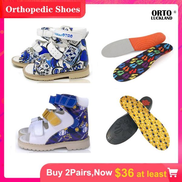 

children orthopedic shoes blue fashion cute graffiti sandal for boys with arch support insole combination for kids flatfoot shoe, Black;red