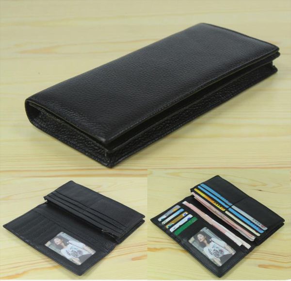 

factory price cowhide genuine leather mens wallet long clutch bag genuine leather wallet purse coin bag money clip black wl004, Red;black