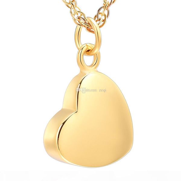 

ija006 stainless steel blank heart cremation urn necklace memorial ashes keepsake box necklace, Silver