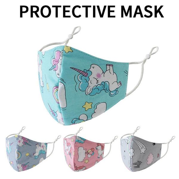 

and rainbow breathable face face 3d unicorn mask protective masks designer adjustable dust printed kids haze mask home2009 tjnqi