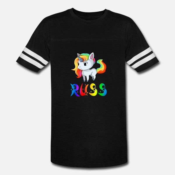 

russ unicorn t shirt men create cotton o-neck vintage cute fashion summer normal shirt