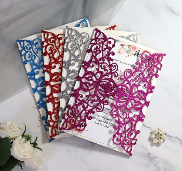 

greeting cards laser cut lace flower wedding invitation card for party decor supplies