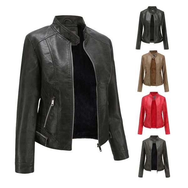 

women's jackets autumn and winter washed plush jacket for women, Black;brown