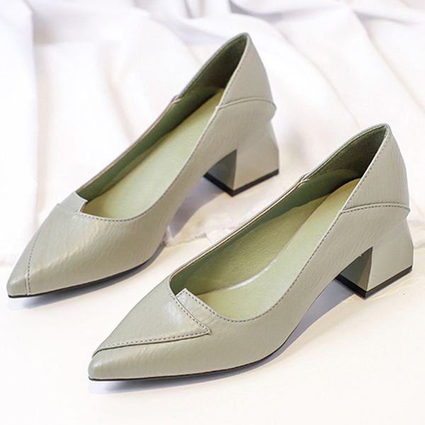 

new high heels office casual women thick heel ladies large size women thick heel pumps shoes dropship, Black