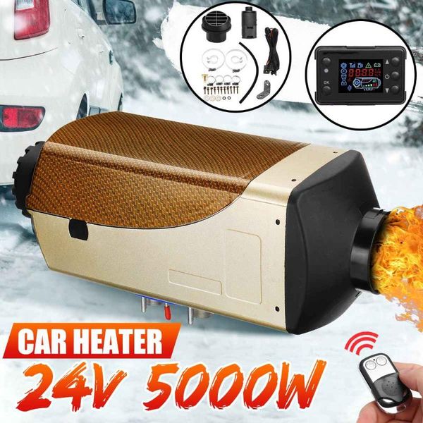 

hcalory 5000w air diesels heater 5kw 12v/24v singal hole car heater for trucks motor-home boats bus +key switch +remote control