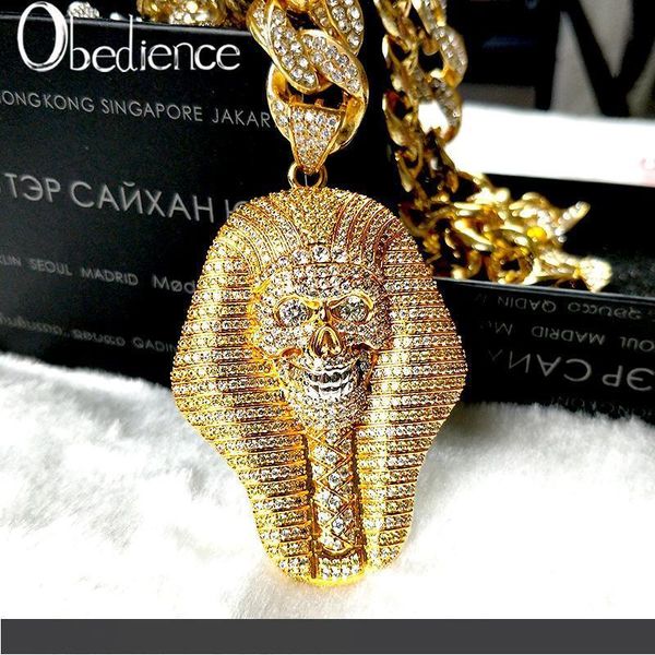 

24k gold-plated egyptian pharaoh copper crystal zircon diamond pendant necklace vacuum gold-plated fashion jewelry popular necklace, Silver