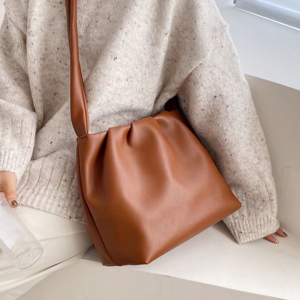 

casual bucket bag 2020 fashion new pu leather women's designer handbag high capacity shoulder messenger bag bolsa