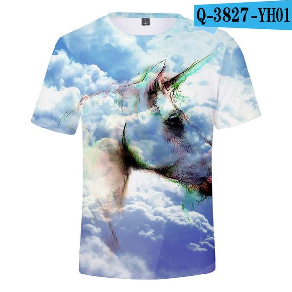 

unicorn rainbow cartoon 3d print shirts harajuku kawaii aesthetic men clothing