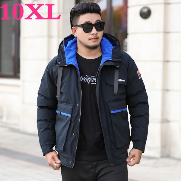 

plus size 10xl 9xl brand new winter jacket for men, windproof quality quilted cotton coat, soft and thick brand clothing parkas, Black