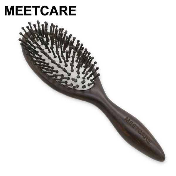

styling tools ebony sandalwood wood combs air bag detangling airbag brush detangle healthy care massage antistatic hairbrush, Silver