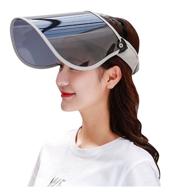 

anti-spitting protective hat sun protective collapsible detachable cap hat, Blue;gray