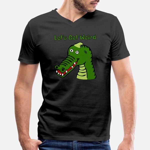 

lets get weird alligator crocodile strange dream t shirt men print cotton s-xxxl novelty loose authentic spring autumn leisure shirt