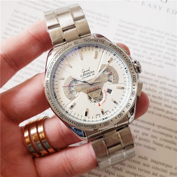 

2020 new luxury mens watches 46 mm size automatic mechanical watch designer watches tag brand fashion stainless steel strap, Slivery;brown