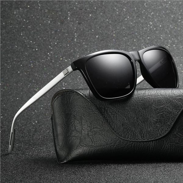

aluminum magnesium polarized al mg sunglass men metal driver classic retro 2020 brand designer uv400 sun glasses 0733, White;black