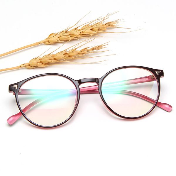 

korean version of the oval frame flat mirror personality nail glasses frame can be equipped with myopia glasses, Black