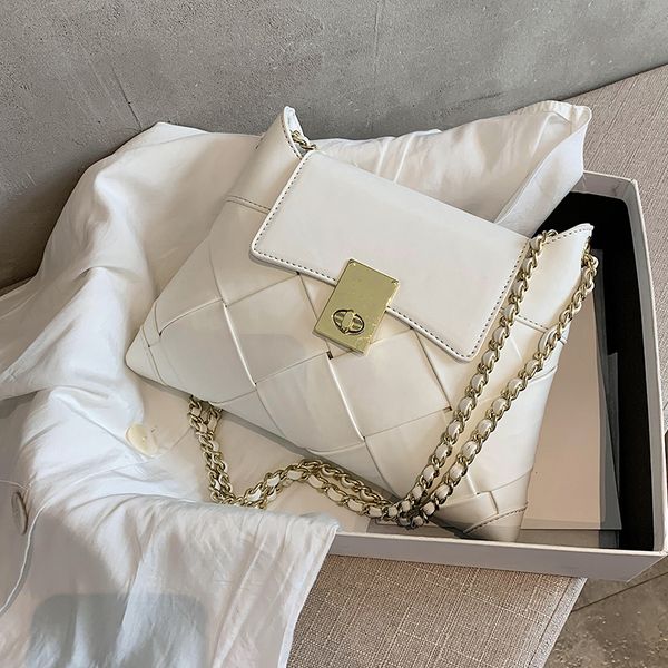 

тканые площади crossbody мешок 2020 новая мода высокого качества кожа pu женщин конструктор сумки цепи плеча сумка