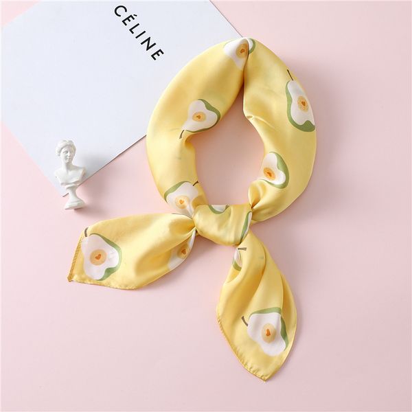 

2020 new silk women neck scarf print office foulard collar bag scarves lady small hair shawl headband fashion female kerchief, Blue;gray