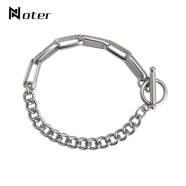 

hiphop rock link bracelet male boy minimalist easy hook stainless steel braslet men accessories camping jewelry husband gift, Black