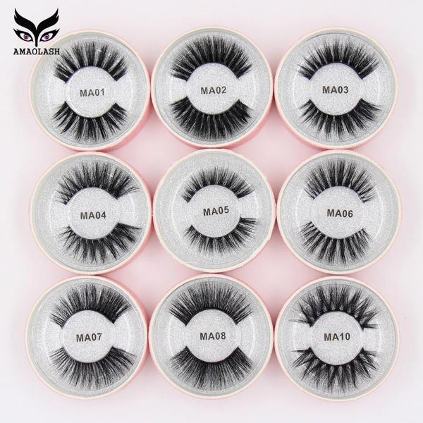 

false eyelashes amaolash 3d faux mink lashes invisible band reusable eye fluffy dramatic pink glitter packaging