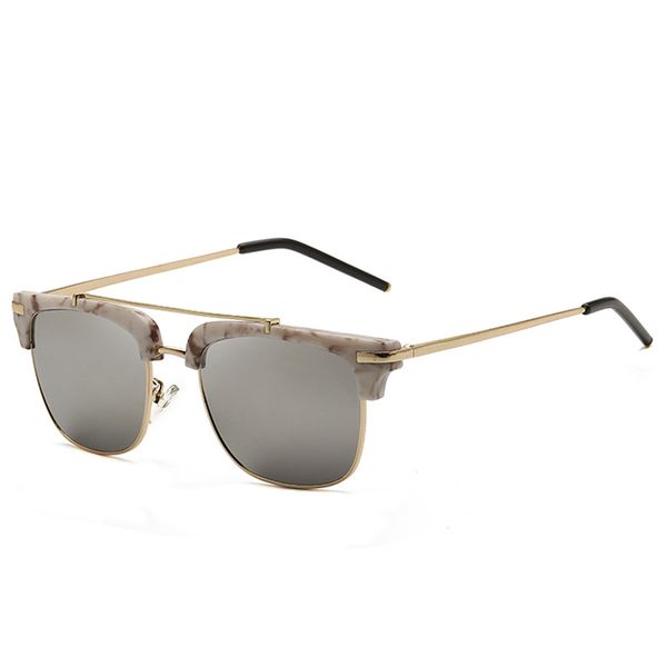 

fashion round metal sunglasses classic new anti-reflective mirror women out door glasses retro black men sun glasses uv400, White;black