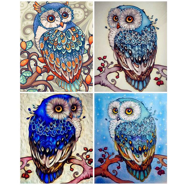 

evershine diamond painting owl diamond embroidery animal cross stitch full square round rhinestones pictures handicrafts