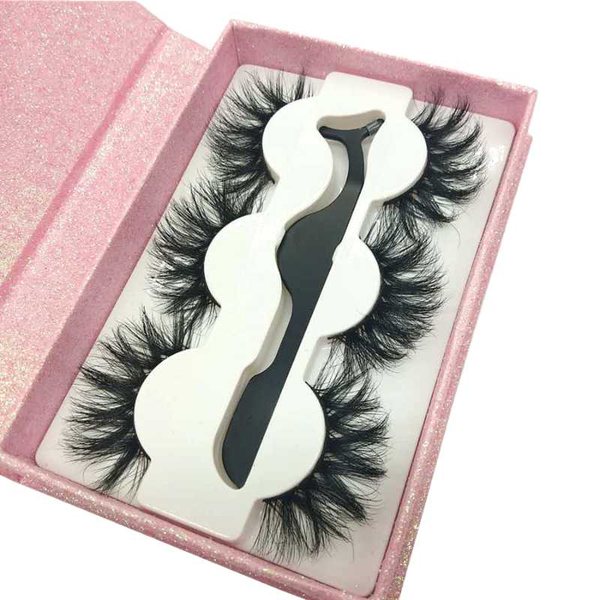 

false eyelashes 3 pairs 5d mink lashes natural +tweezers dramatic volume fake makeup eyelash extension