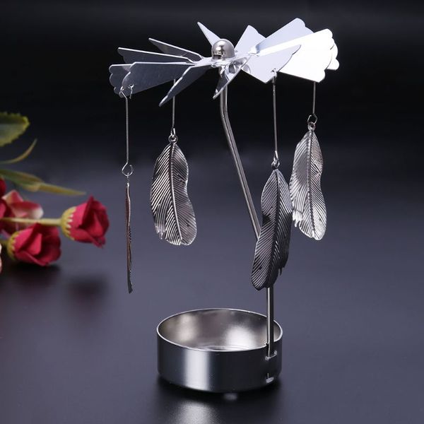 

snowman rotary spinning carousel swivel tealight candle holder stand light
