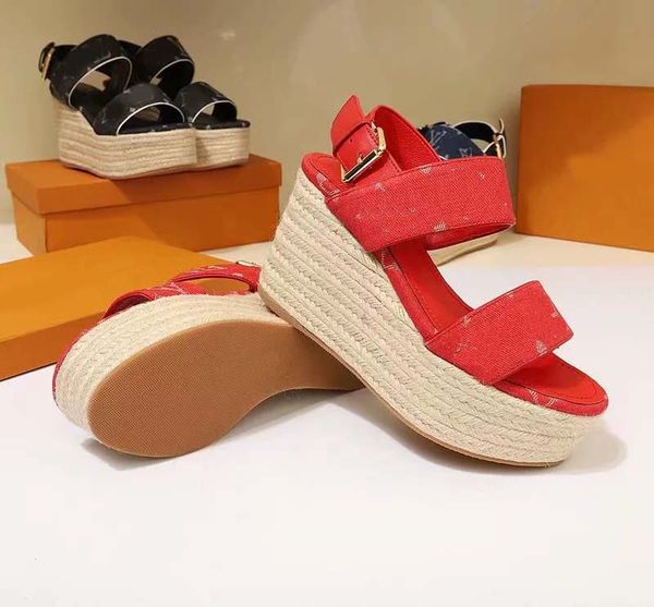 

spring wedge sandals classics slippers summer flat sandals fashion leather slipper slides beach shoes shoe09 l2, Black