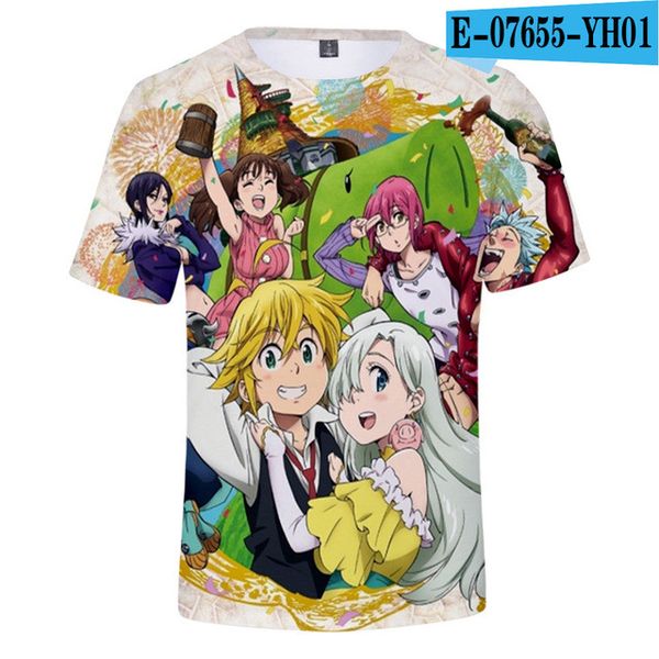

seven deadly sins meliodas short-sleeve classic anime man printed cosplay 3d print shirts comics humor funny men clothing