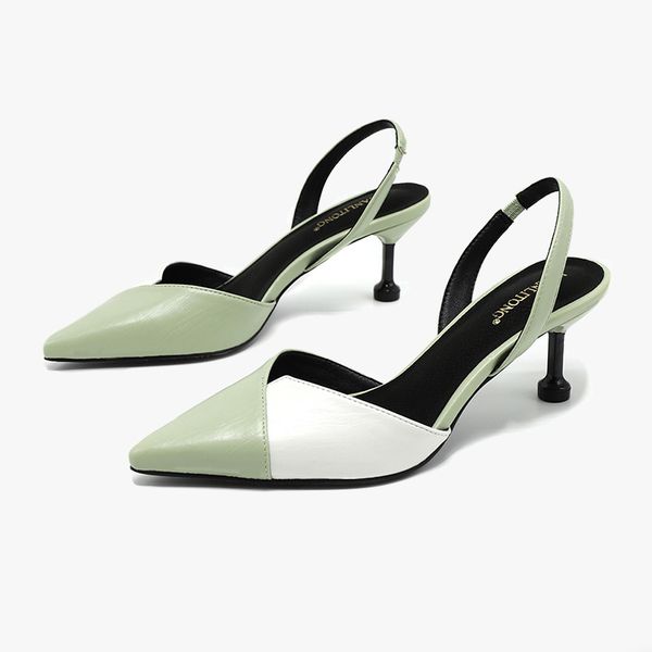 

dress shoes 2021 women green high heel pumps stiletto pointed toe fashion single ladies female casual summer, Black