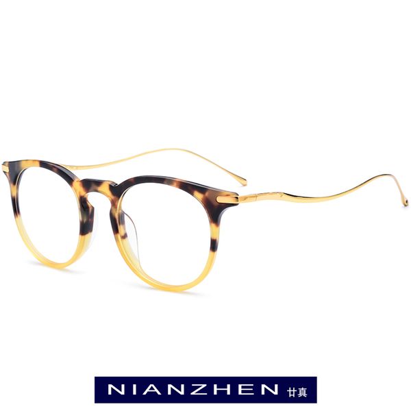 

b titanium acetate optical glasses frame men prescription eyeglasses frame women new retro round myopia spectacles korea eyewear, Black