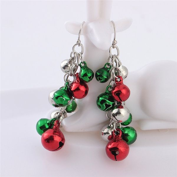

christmas red and green bell tassel pendant earrings 2020 new trend statement earring jewelry gifts